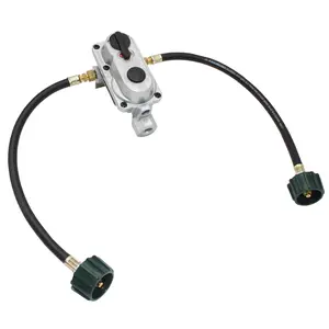 Flame King 2-Stage Auto Changeover LP Propane Gas Regulator with (2) 15" Pigtails for RVs, Vans, Trailers