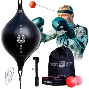 Tgr Eye Headband Boxing Reaction Ball Set, Inflatable Diamond Shape Reflex Ball, KIDS AND ADULTS Gym Home Training, Comfortable and Beautiful, Includes Storage Bag double end bag speed bag, Boxing Equipment, Boxing Speed Trainer