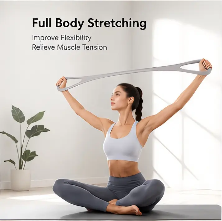 Figure 8 Resistance Band for Exercise – Stretch Band with Non-Slip Handles for Arms, Back, Shoulders & Legs – Elastic Workout Band for Home Fitness, Yoga, Pilates & Physical Therapy – Portable Exercise Equipment for Women Men Posture Correction