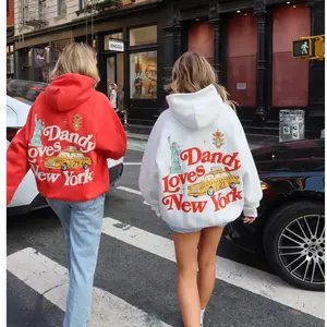[Sale up to 50%] [Free Ship] Dandy Oversized Hoodie - New York Graphic Print Sweater - Women Streetwear