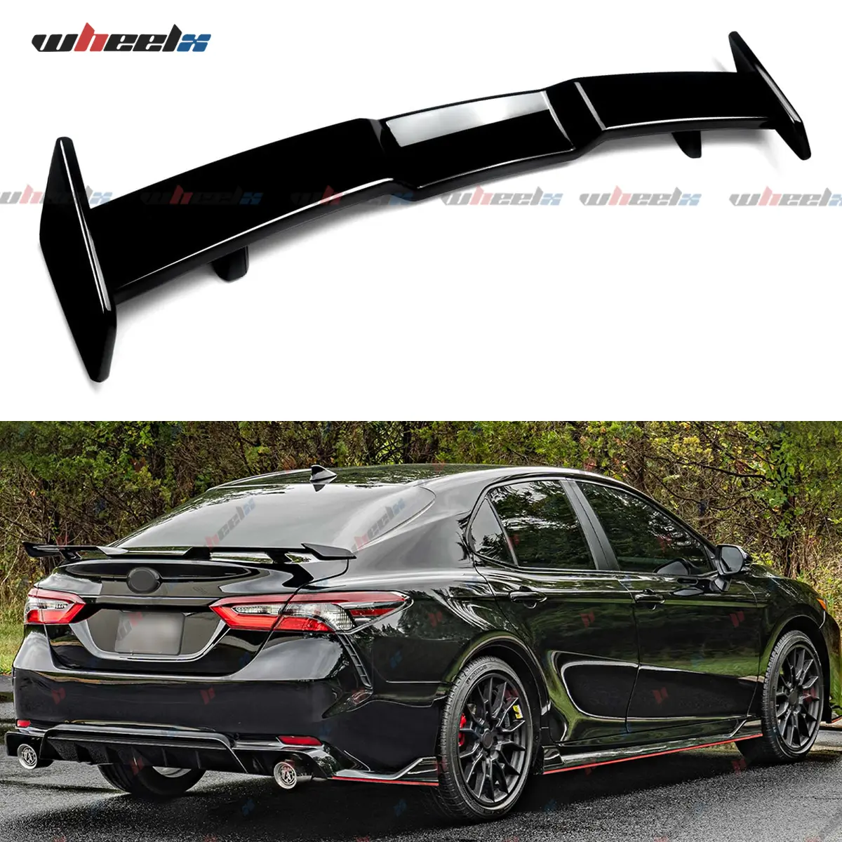 2018-2025 – Toyota Camry – Rear Trunk Spoiler , Gloss Black, JDM TRD Style Highkick, Body & Frame Replacement Accessory