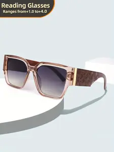 Reading Glasses with Metal Hinge - Minimalist Color Block Design, Fashion Reading Sunglasses Presbyopic Eyewear +1.0 to +4.0