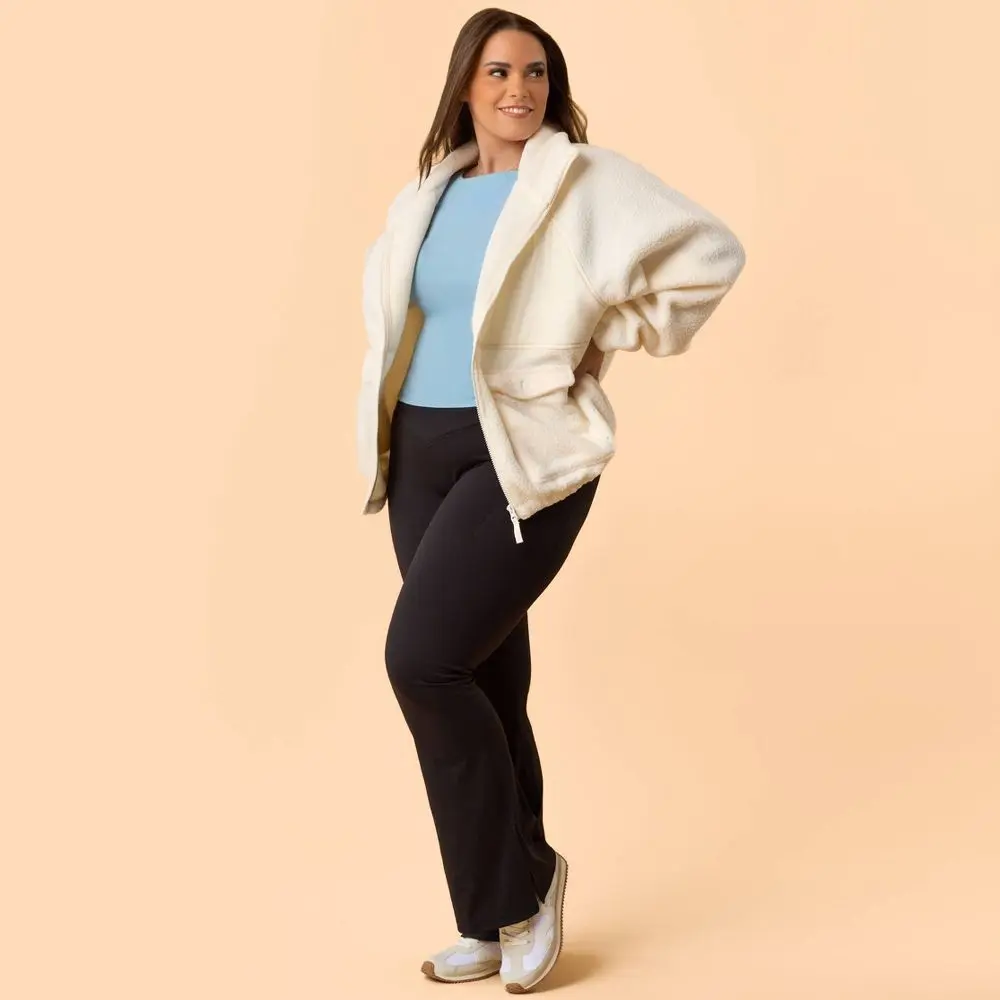 Blogilates Women's Bonfire Fleece Jacket, Polyester, Spandex, Fabric