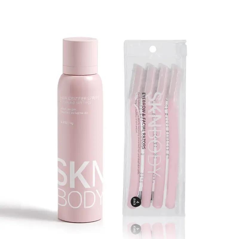 SKNBODY Hair Identifier Spray & Dermaplaning Razor Set – Facial Hair Removal Kit for Peach Fuzz, Smooth & Radiant Skin, Gentle Face Spray, Comfort Cosmetic Body Care
