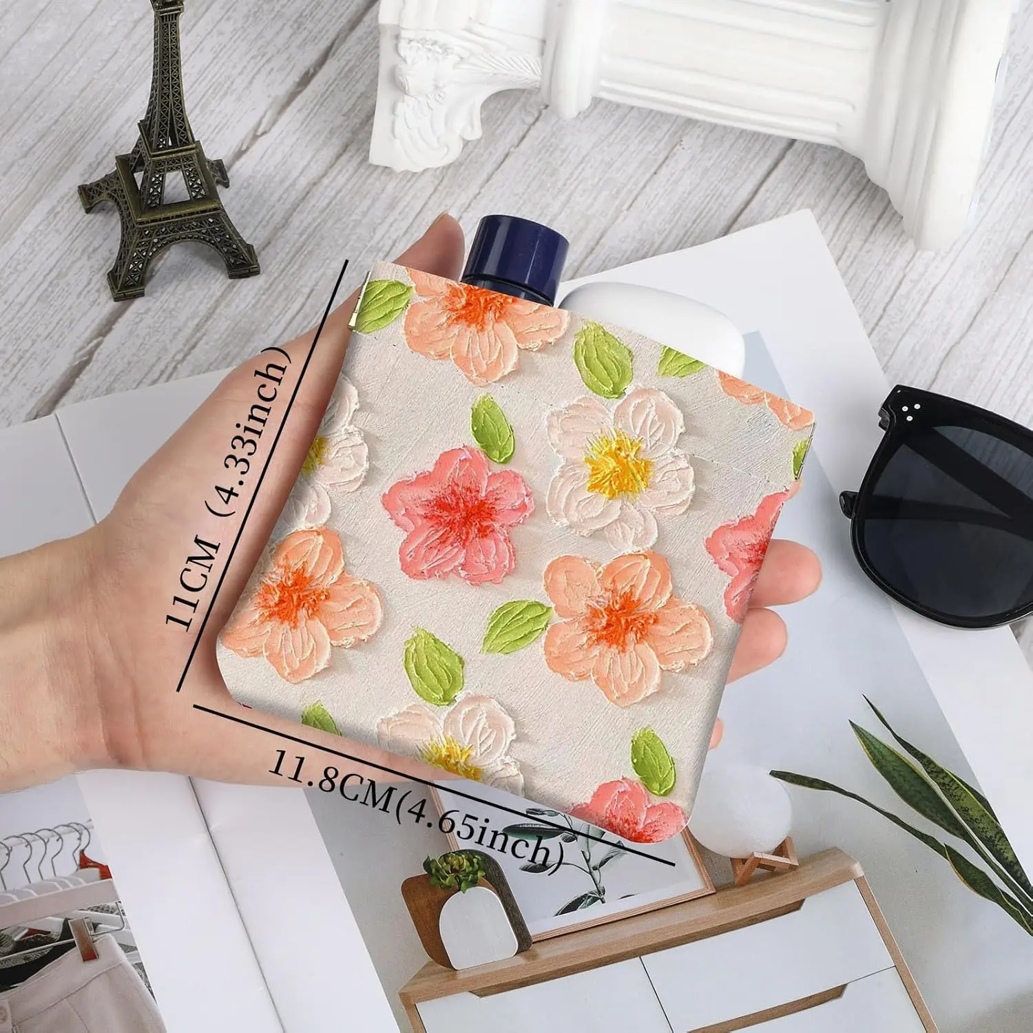 2Pcs PU Leather Small Squeeze Coin Purse Pouch Mini coin Bag Unique And Cute Wallet Cosmetic Bags Change Bag For Women Girls Men (Pink and Yellow Flowers L 2Pcs PU Leather Small Squeeze Coin Purse Pouch Mini coin Bag Unique And Cute Wallet Cosmetic Bags Change Bag For Women Girls Men (Pink and Yellow Flowers L