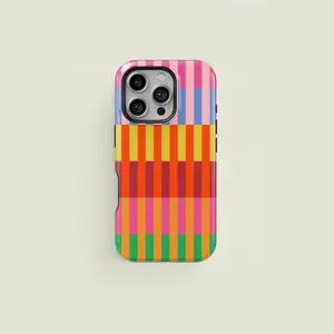 Tall Checkered Colourful Premium Film 2 in 1 Phone Case - Durable, Shock Absorbing and Stylish Protection - Compatible with iPhone 16, 15, 14, 13, 12, 11, Plus, Pro, Pro Max, Perfect birthday gift for friends.