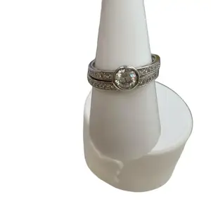 925 sterling silver ring # 8 cubic zirconia stones high quality china  silver (( anillo de plata china  Alta calidad talla 8 plata china  Alta calidad