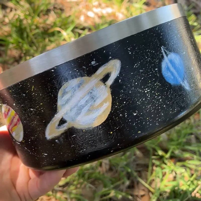 Hand Painted Pet Bowl - Solar Space Design