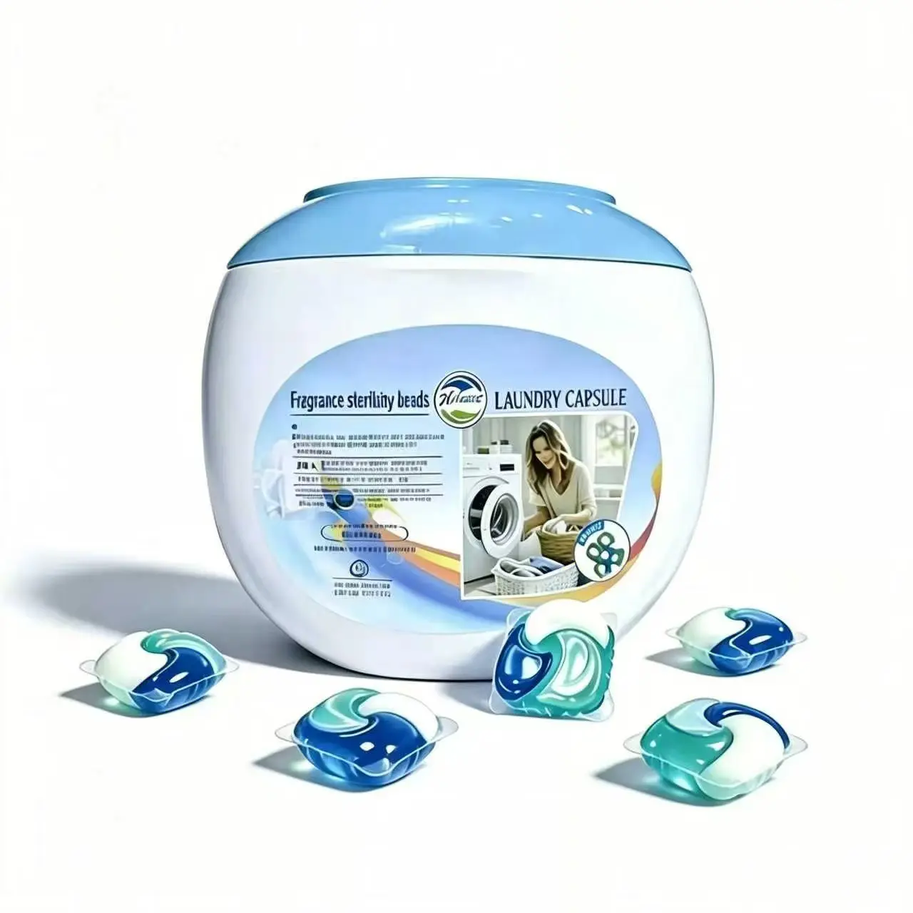 4-IN-1 Laundry Detergent Pods, 30 Count Water Dissolvable Laundry Beads, Deep Stain Cleaning, Long Lasting Fragrance, Deodorizing, Fabric Softening, Anti Static, Color Protection, Practical Household Gift for Women, Laundry Supplies