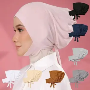 Stylish Instant Headscarf with Under-Cap, Elegant Adjustable Polyester Scarf for Festive Casual Outfits