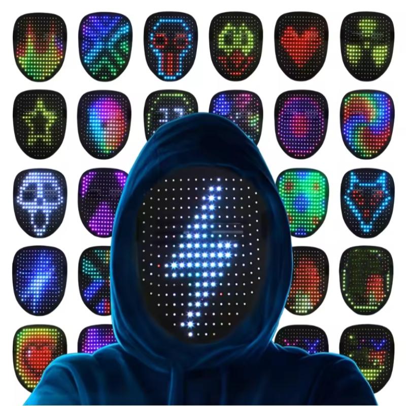 LED Light Up Mask, Gesture Sensor Mask, Cyberpunk Mask, Rechargeable Party Mask for Men & Women, Costume Accessories for Cosplay & Dance Party, Party Supplies