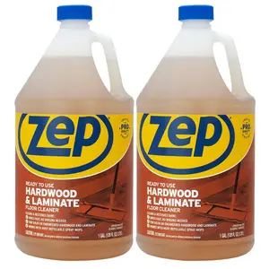 ZEP 1 Gal. Hardwood and Laminate Floor Cleaner (2-Pack), Ready to Use Spray and Mop Formula, Removes Spots Stains and Scuffs, Restores Shine to Varnished Floors and Cabinets, Fresh Scent, No Dilution Needed.