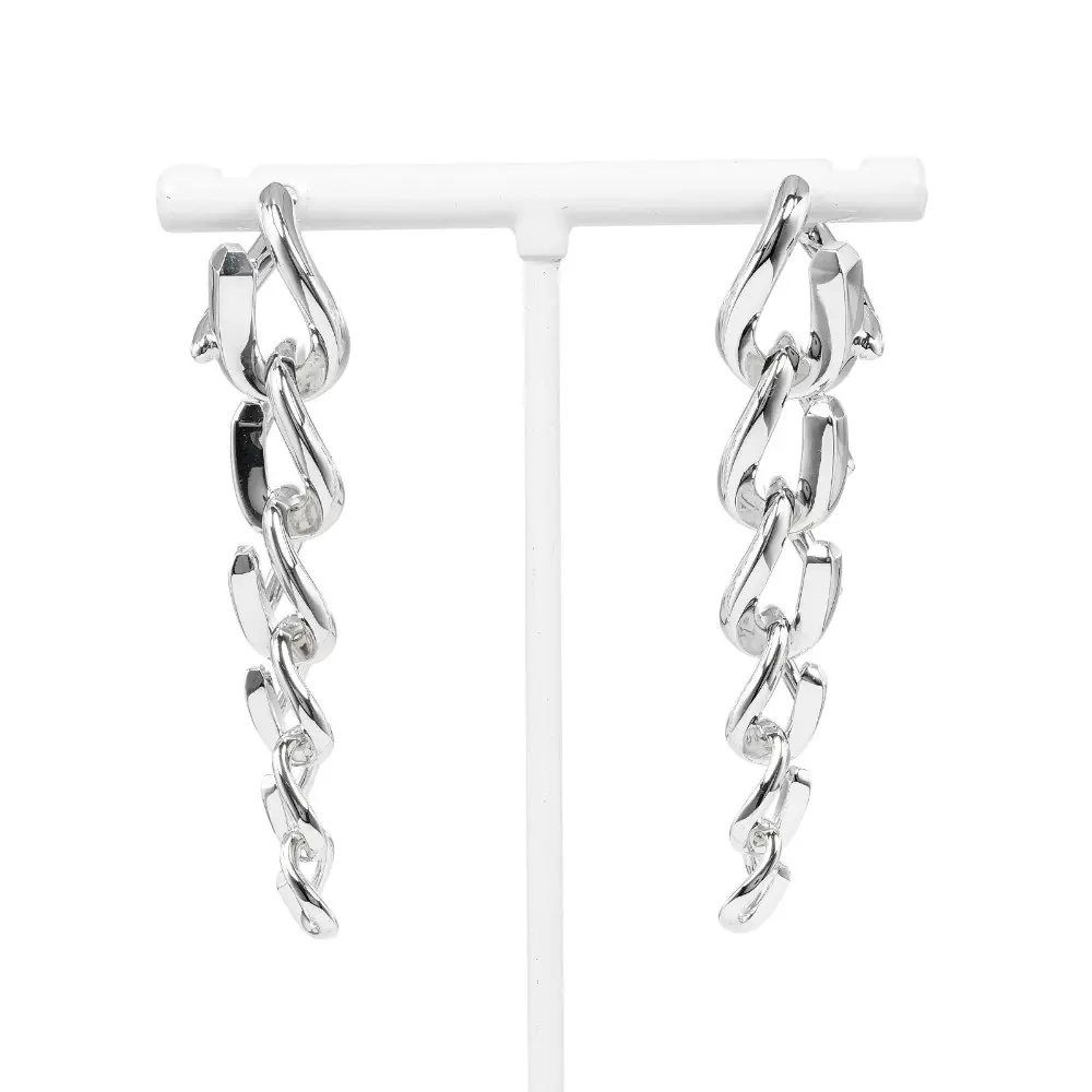 Pre-owned Tiffany & Co. Sterling Silver 925 (Ag925) Small Leather Goods Forged Drop Link Silver 925 Earrings