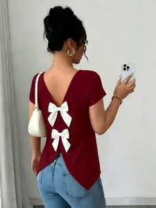 Adult Fitted Solid Elegant Top, Perfect for Daily Casual Wear, Parties, Holidays, Music Festivals,Upper Garment, Shirts