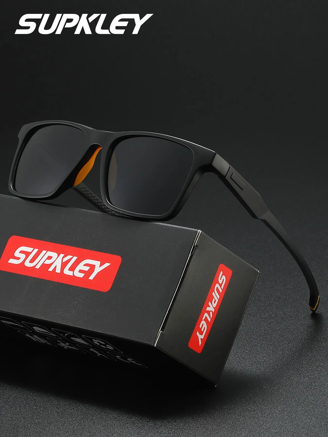 SUPKLEY Cool Matte Black TR90 Sunglasses, Ultra-Light, Durable & Comfortable Non-Slip, Polarized Lenses, Great for Sports, Travel & Casual Outfits