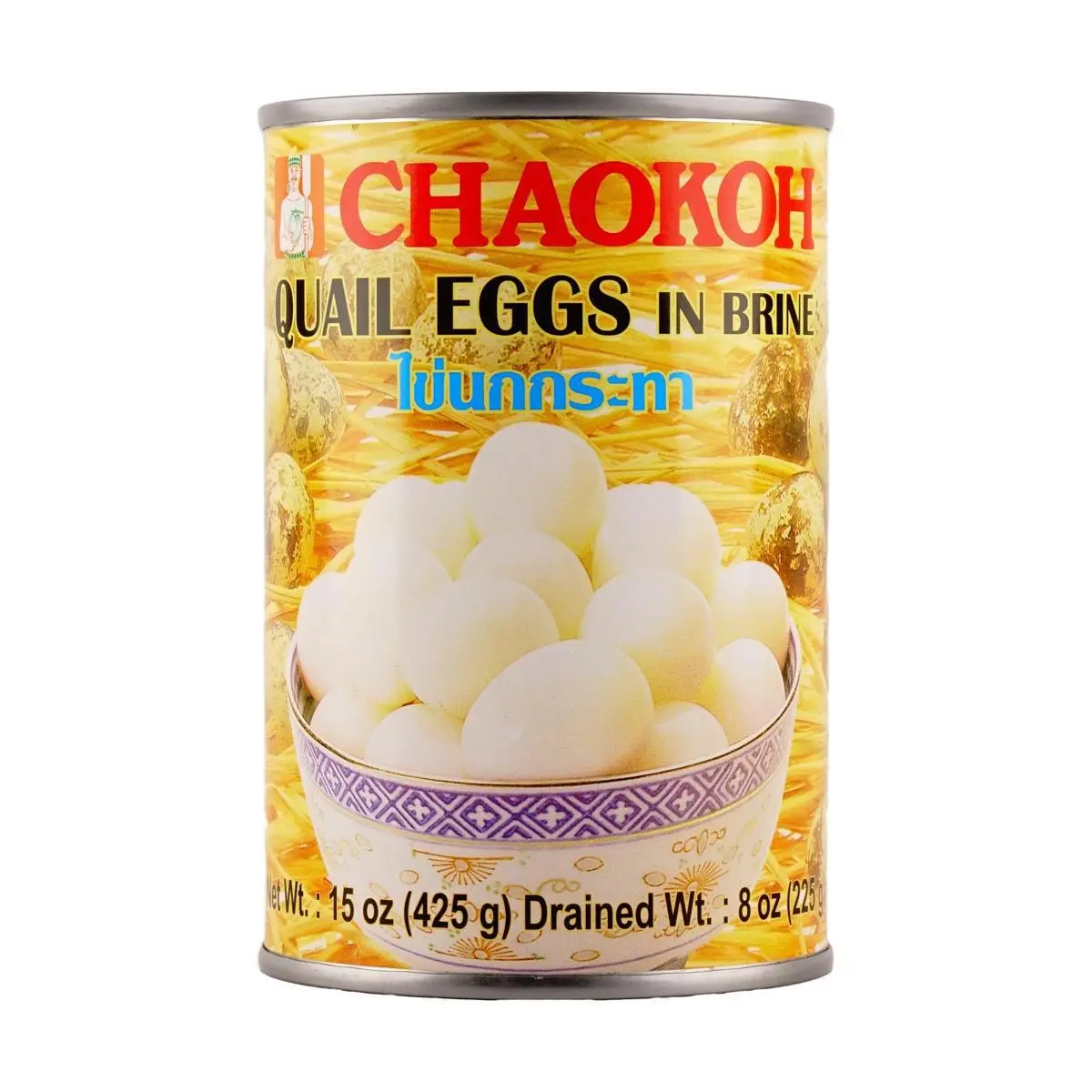 CHAOKOH Quail Eggs Snack - Ready-to-Eat Canned Delicacy, 425g, Authentic Thai Flavor
