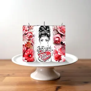 Just a girl who loves Dr. pepper tumbler Washable Portable Reusable Drinkware Flasks Mug Water Bottles Bottled