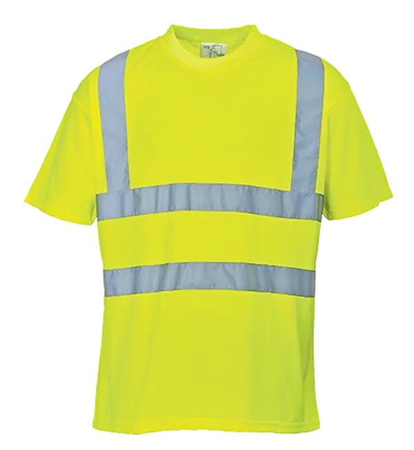 Portwest Men's Sports-Type Hi-Vis T-Shirt, Bird Eye Knit with Reflective Tape, CE Certified Moisture-Wicking UV Protection Clothing, Yellow 6XL