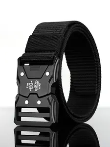 Unisex Tactical Nylon Durable Belt, Quick-Release Buckle Design, Adjustable Fit Waistband for Outdoor & Daily Use, Versatile Pants Strap