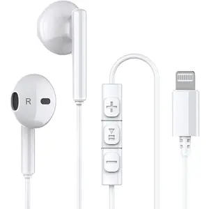 iPhone Headphones,Wired Lightning Headphones for iPhone 13 14 12 Pro Max MFi Certified Lightning Earbuds with Microphone & Volume Control for 11 XR SE