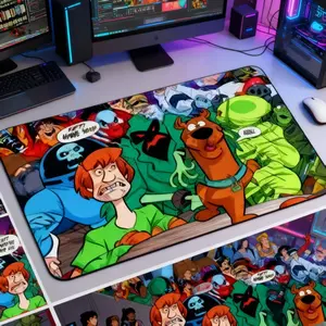 Game Character Scooby Doo Mouse Pad, Anti-Slip Easy Clean, Dual-Use Table Mat & Mousepad, Perfect for Mtg Gaming, Tcg Battle, Picnic, Magic Party, Non Slip Mousepad