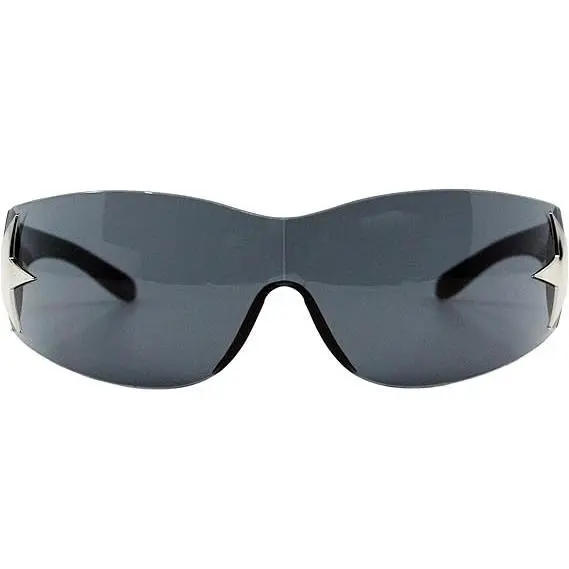 Y2K Rimless Star Wrap Around Sunglasses Shield Shades Bocaoying Y2K Rimless Shield Sunglasses 3 Pairs UV400  main image 4