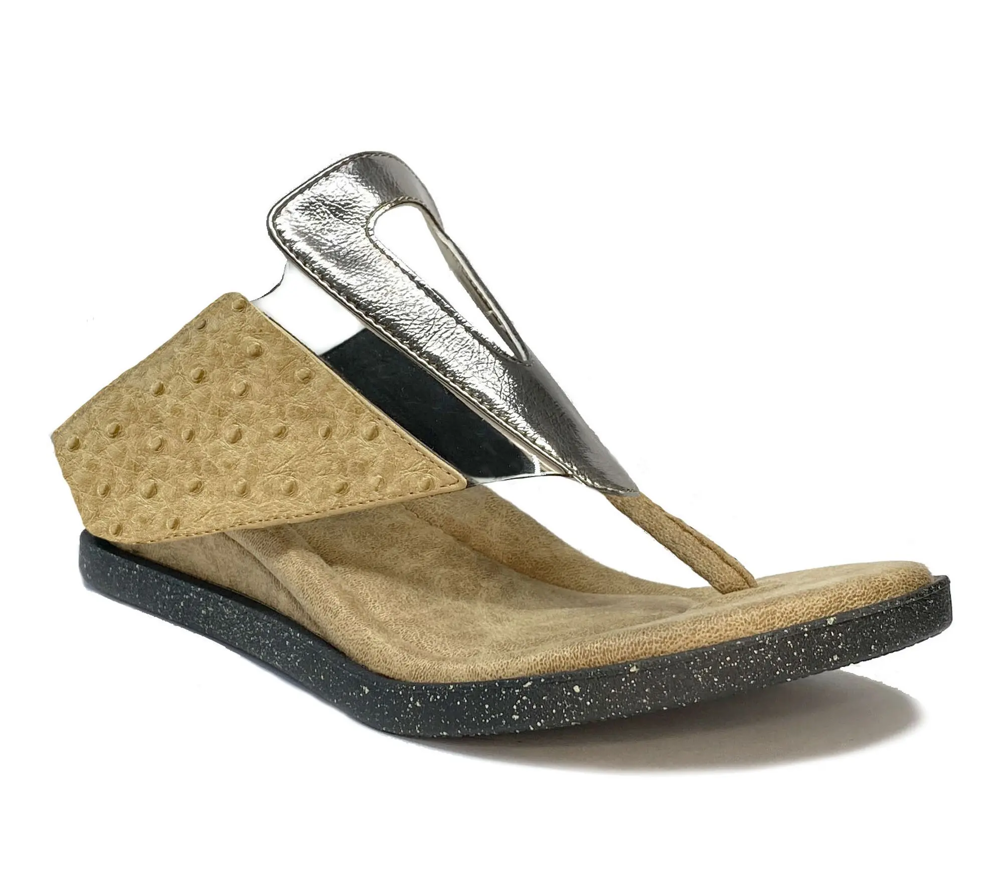 Modzori Grazia Reversible Wedge Sandal - Tan Flips to Black