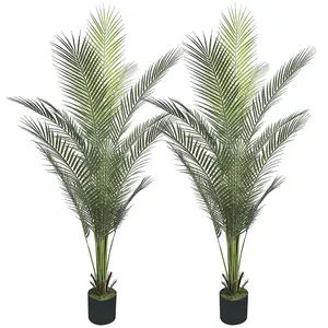 58 inch Realistic Tropical Palm Tree Decor 2pack outdoorfun