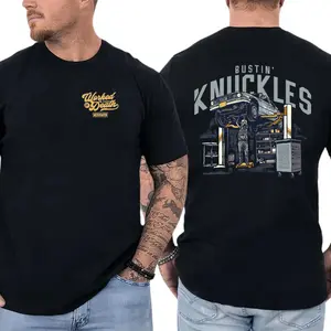 Bustin' Knuckles T-Shirt, Auto Mechanic Graphic, Car Repair Shirt for Gearheads & Auto Technicians, Gift for Car Enthusiasts or Mechanics