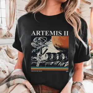 rtemis II Moon Mission T-Shirt, NASA Space Program Fan Tee, Astronomy Gift, Rocket Launch Shirt, Space Exploration Top, Unisex Graphic Tee