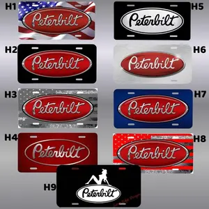 [HOT] Peterbilt Truck License Plate Durable Metal Car Tag with Pre Drilled Holes Perfect for Semi Trucks P