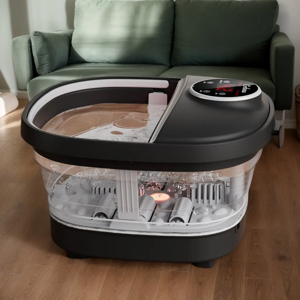 NEW Foot Spa Bath Massager With Heat, Epsom Salt, Bubbles, Vibration And Red Light, 6 Massage Roller Pedicure Tub For Stress Relief, Foot Soaker Acupressure Points&Temperature Control Set - TikTok Shop NEW Foot Spa Bath Massager With Heat, Epsom Salt, Bubbles, Vibration And Red Light, 6 Massage Roller Pedicure Tub For Stress Relief, Foot Soaker Acupressure Points&Temperature Control Set - TikTok Shop
