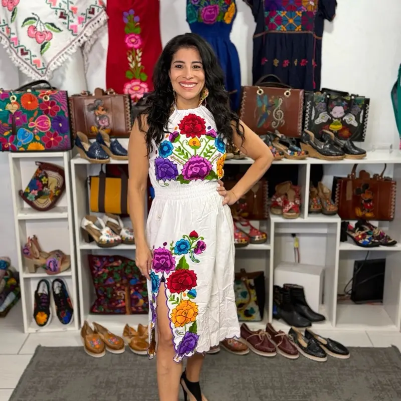 Handmade Embroidered Dresses in Oaxaca hand made in Mexico vestido Angeles