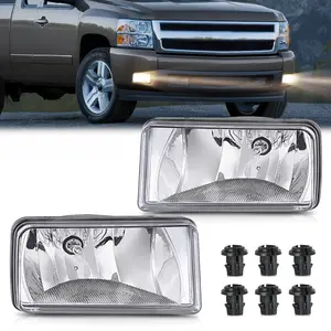 Nilight Fog Lights Assembly Compatible with 2007 2008 2009 2010 2011 2012 2013 2014 2015 Chevrolet Silverado Avalanche Tahoe Suburban GMC Sierra Yukon Cadillac Escalade Clear Lens