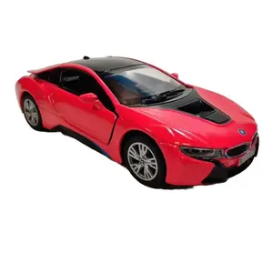 KINSMART 1:36 Scale BMW I8 Die Cast Metal Model Car 5 Inches with Pull Back Action and Openable Doors in Red