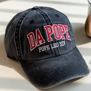 Embroidered Da Pope Pope Leo XIV New Pope Hat, Religious Top Pope Hat, Leo the 14th Vatican Gift Pontiff Hat, Catholic Gift Faith