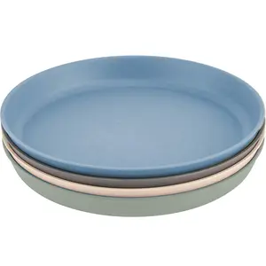WeeSprout Bamboo Plates, Kid-Sized Bamboo Kids Plates, Dishwasher Safe Bamboo Plate for Kids, 4 pack
