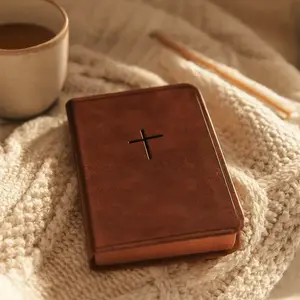 CSB Compact Bible, Value Edition, Brown LeatherTouch, Red Letter, Presentation Page, Full-Color Maps, Easy-to-Read Bible Serif Type Imitation Leather