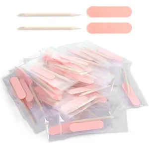 40 Pack Mini Nail File and Sticks Set Disposable Manicure Kit Wood Nail File Individually Pedicure Set Cleaner Tools for Salon Business Home Travel Use(Orange)