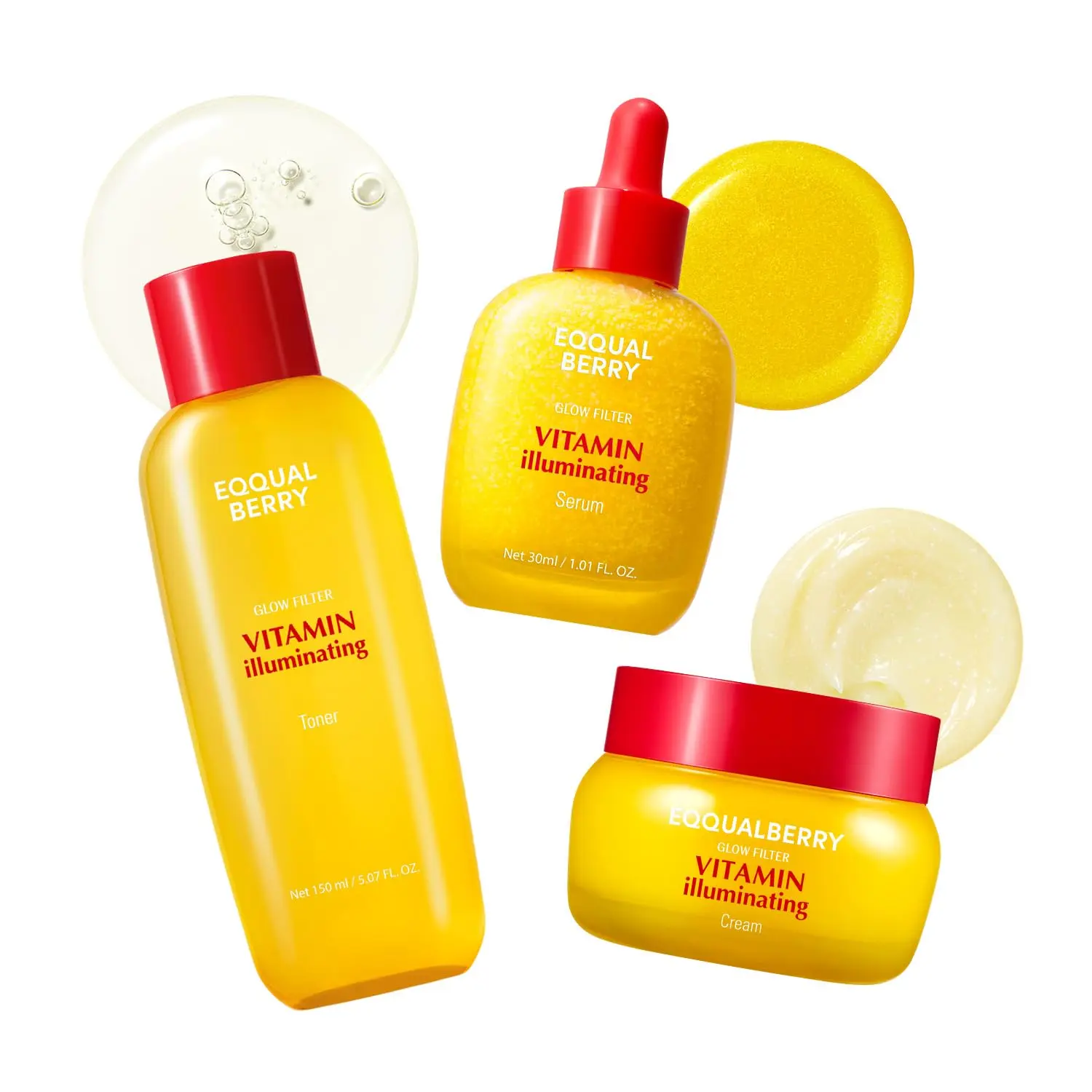 Eqqualberry Dark Spot Brightening Trio (Toner + Serum + Cream Set) Dark Spot, Uneven Tone Care | Korean Skincare, 1.01 fl.oz
