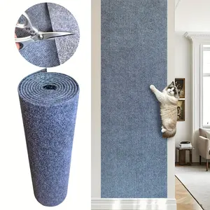 1 Pack Self-Adhesive Cat Scratching Pad, 15.75" x 118.11" Durable Sisal-Polyester Blend, Removable Wall-Mounted Furniture Protector Mat, Non-Damaging Scratch Pad for Indoor Cats & Home Furniture Defense