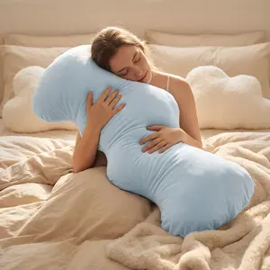 High Elastic Wave Side Sleep Pillow, Leg and Waist Support, Skin-Friendly Nylon Long Cushion, Decorative Long Pillow with Core