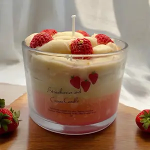 Tallow/Soy/Beeswax Candle: Strawberry Creme Dessert (lighter scent)