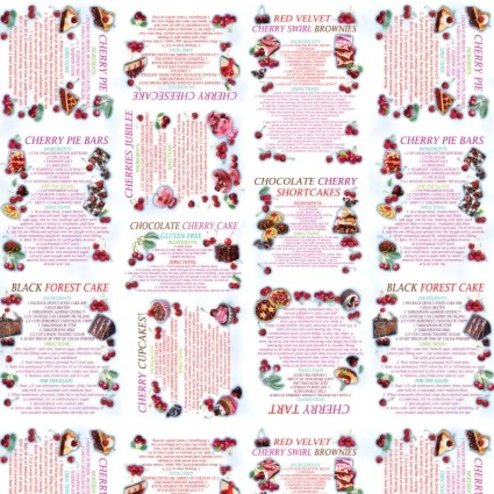 Cherry Hill Cherry Recipes Cotton Fabric