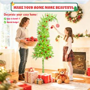 6ft Bendable Top Christmas Tree Lush Green Festive Decor for Cozy Homes Holiday Parties & Gift Displays with Shatterproof Lights & Starry Light Insert Wedding Decoration Stand Led Lighted Ornaments 6Ft（With Light） christmas tree lights