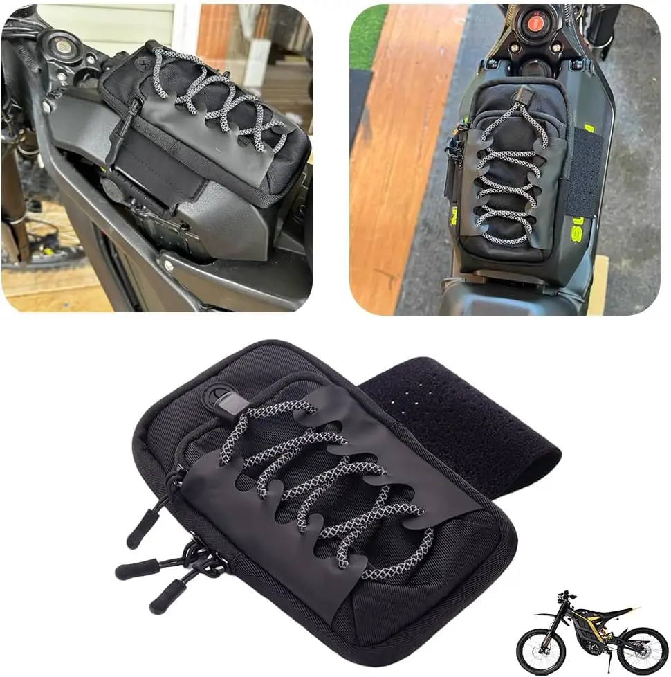 Electric Dirt Bike Front Frame Bag Phone Bag Card Pack Multifunctional Bag Adjustable Strap for Surron Ultra Bee Light Bee S X Segway X160 X260 Talaria Sting MX4 X3 XXX Electric Bike Ebike Dirt Bike