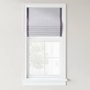 1pc 27"x64" Light Filtering Cordless Linen Blend Roman Window Shade Gray - Threshold: Indoor Blinds & Shades