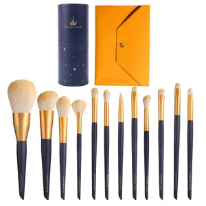 AMORTALS 12Pcs Makeup Brush Set - Soft & Fluffy Bristles for Flawless Finish, Perfect for Beginners & Travel, Includes Brush Holder & Pouch