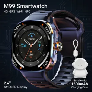 M99 Android Smartwatch 4G Nano SIM, 4GB RAM 64GB ROM, 2.4'' AMOLED Display, GPS NFC, Rotating Camera