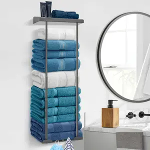 Wall-Mounted Towel Holder for The Bathroom, Rust-Resistant Metal. This Single Piece Is Designed for Organizing And Storing Towels, Featuring Easy Installation And a Space-Saving Design, Wall Mounted Towel Racks for Bathroom Towel Storage and Organizer